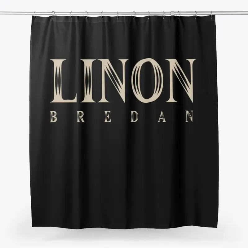 LINON BREDAN SHOWER CURTAIN BLACK EDIT.